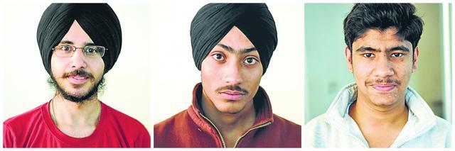 Jagampal Singh, Arshdeep Singh and Yash Bharadwaj. (HT Photo) Jagampal Singh, Arshdeep Singh and Yash Bharadwaj. (HT Photo)