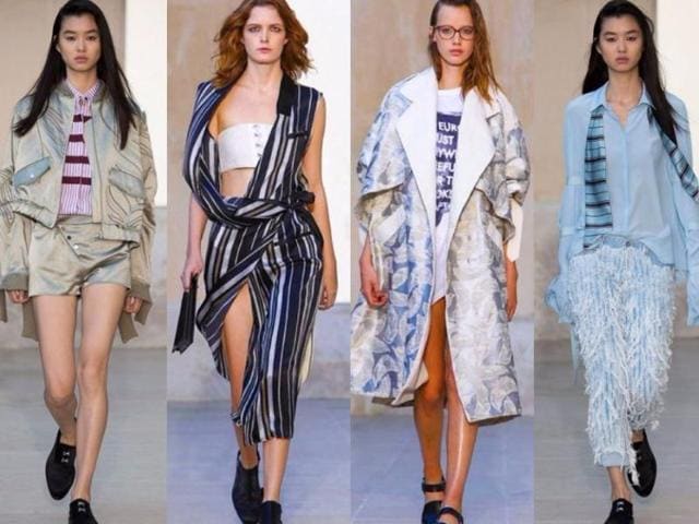 Each x Other: Each & Other brought some androgynous looks to the runway too. Color was kept generally low-key with the exception of a few saffron-yellow pieces. The collection also put poetic messages around the neck or on front of T-shirts and sweatshirts, as well as on the cuffs of certain jackets. (March 1, 2016). (Agencies) 