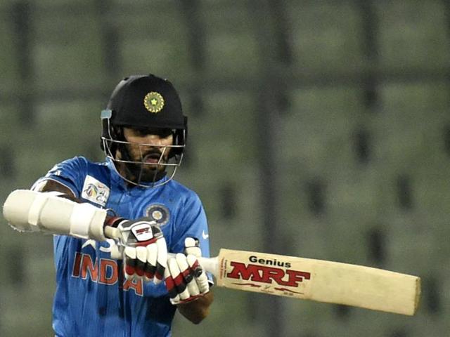 Indian cricketer Shikhar Dhawan plays a shot. (AFP Photo) 