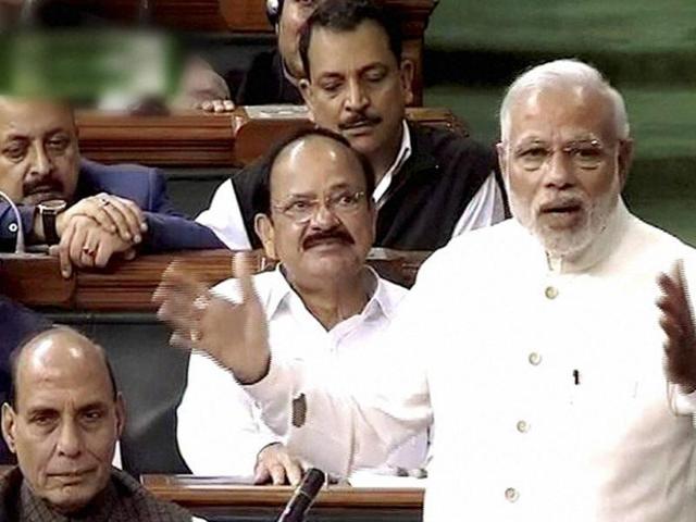 File photo of Prime Minister Narendra Modi in Lok Sabha. Modi quoted Congress leaders Jawaharlal Nehru, Indira Gandhi and Rajiv Gandhi to appeal to Opposition to let the house function peacefully on Thursday, March 3, 2016. (PTI) File photo of Prime Minister Narendra Modi in Lok Sabha. Modi quoted Congress leaders Jawaharlal Nehru, Indira Gandhi and Rajiv Gandhi to appeal to Opposition to let the house function peacefully on Thursday, March 3, 2016. (PTI)