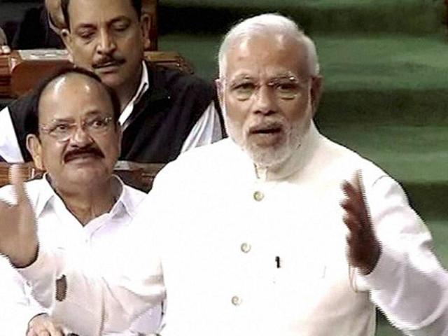 Prime Minister Narendra Modi speaks in the Lok Sabha on Friday. (PTI Photo) Prime Minister Narendra Modi speaks in the Lok Sabha on Friday. (PTI Photo)