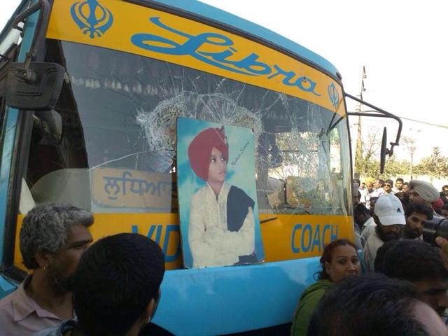 Nishan, 12, a resident of New Hardyal Nagar, and his cousin, Mohit, were crossing the highway under the flyover around 12:30pm when the bus coming from Pathankot Chowk hit them, killing Nishan on the spot and leaving Mohit critically injured. The latter was admitted to Jalandhar civil hospital. (HT Photo) Nishan, 12, a resident of New Hardyal Nagar, and his cousin, Mohit, were crossing the highway under the flyover around 12:30pm when the bus coming from Pathankot Chowk hit them, killing Nishan on the spot and leaving Mohit critically injured. The latter was admitted to Jalandhar civil hospital. (HT Photo)