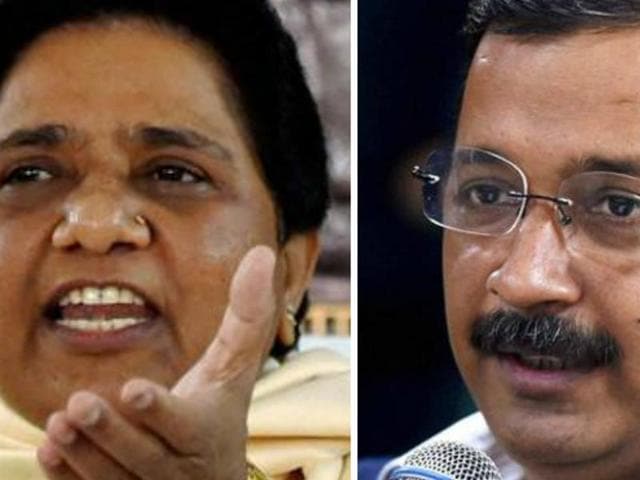 BSP chief Mayawati and AAP chief Arvind Kejriwal will be in Punjab on March 15, on the occasion of the birth anniversary of Dalit leader Kanshi Ram.(HT File Photos) BSP chief Mayawati and AAP chief Arvind Kejriwal will be in Punjab on March 15, on the occasion of the birth anniversary of Dalit leader Kanshi Ram.(HT File Photos)