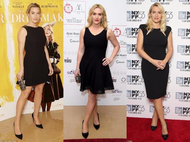Kate Winslet: She is looking great in these LBDs. These can be perfect for those who want to add volume at the bottom half of their body. 