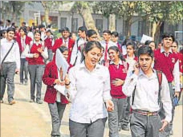 Students coming out of an exam centre in Gurgaon. (PARVEEN KUMAR/FILE) Students coming out of an exam centre in Gurgaon. (PARVEEN KUMAR/FILE)