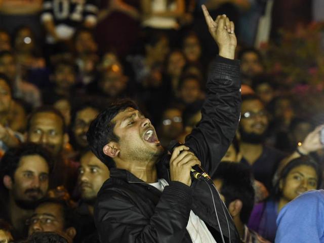 Arrested on sedition charge, JNUSU President Kanhaiya Kumar was released on a six-month interim bail on Thursday. (Virendra Singh Gosain/ Hindustan Times) Arrested on sedition charge, JNUSU President Kanhaiya Kumar was released on a six-month interim bail on Thursday. (Virendra Singh Gosain/ Hindustan Times)