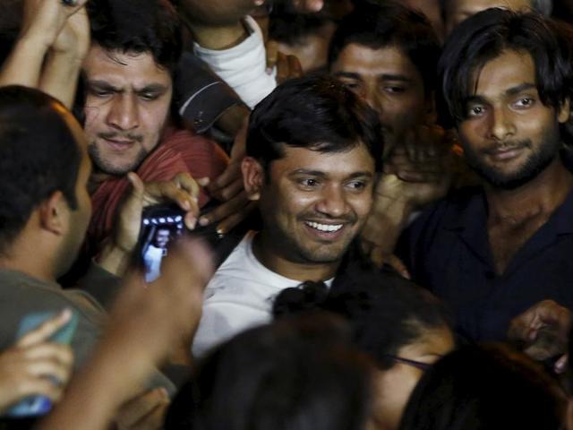 Kanhaiya Kumar, who was attacked by a mob of lawyers when produced at court, has been given a high security detail. Sources said it was decided to provide X-category protection, but a formal order has not been issued yet.(Sanjeev Verma/ Hindustan Times)