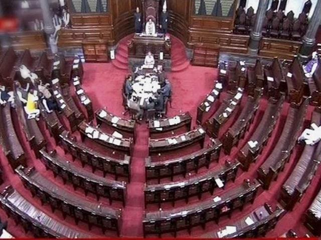 A general view of the Rajya Sabha. The Upper House of Parliament was adjourned till Tuesday in a show of respect to former Lok Sabha speaker PA Sangma. (PTI) A general view of the Rajya Sabha. The Upper House of Parliament was adjourned till Tuesday in a show of respect to former Lok Sabha speaker PA Sangma. (PTI)