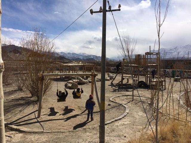Playground of the Rancho school, Shey, Ladakh (Manjula Narayan / HT Photo) 