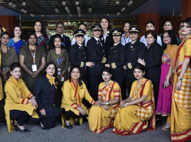 With International Women’s Day round the corner, Air India is all set to make history by launching the flight AI 173. The Delhi-San Francisco non-stop flight will set a world record for being the longest all-women operated and supported flight. (Vipin Kumar / HT Photo) 