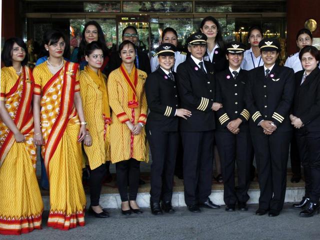 “The airline has immense respect for women and this flight would be a symbol of women empowerment,” Ashwini Lohani, CMD, Air India. The historic flight will take off from IGI Airport in New Delhi to San Francisco on March 6, 2016, two days before the International Women’s Day. (Waseem Gashroo/ HT Photo) 