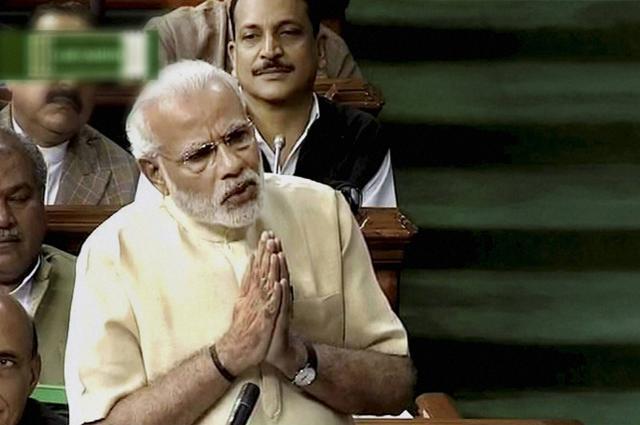 File photo of Prime Minister Narendra Modi in Lok Sabha. (PTI)