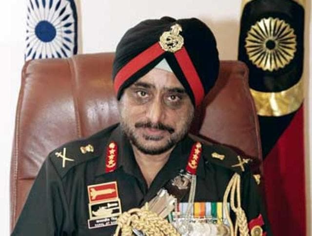 A file photo of Lt Gen KJ Singh, who is the commanding officer of the Western Army Command.(HT File Photo)