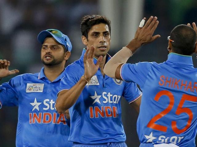 India’s Ashish Nehra celebrates with his teammates. (AP Photo) India’s Ashish Nehra celebrates with his teammates. (AP Photo)