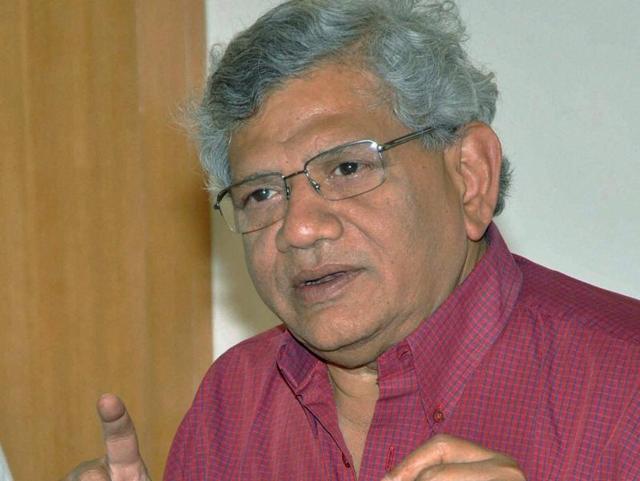 CPI (M) general secretary Sitaram Yechury addresses a press conference in Mumbai. (PTI Photo) CPI (M) general secretary Sitaram Yechury addresses a press conference in Mumbai. (PTI Photo)