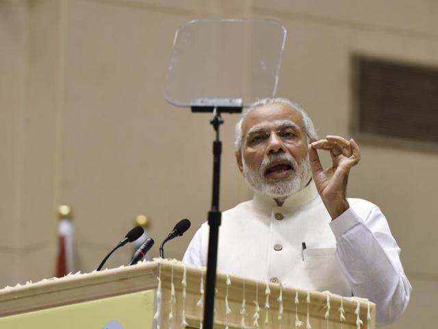 The Prime Minister was speaking at a National Women Legislators Conference in New Delhi. (HT Photo) The Prime Minister was speaking at a National Women Legislators Conference in New Delhi. (HT Photo)