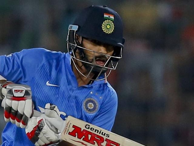 India’s Shikhar Dhawan plays a shot during the Asia Cup Twenty20 international cricket final match against Bangladesh in Dhaka. (AP Photo) India’s Shikhar Dhawan plays a shot during the Asia Cup Twenty20 international cricket final match against Bangladesh in Dhaka. (AP Photo)