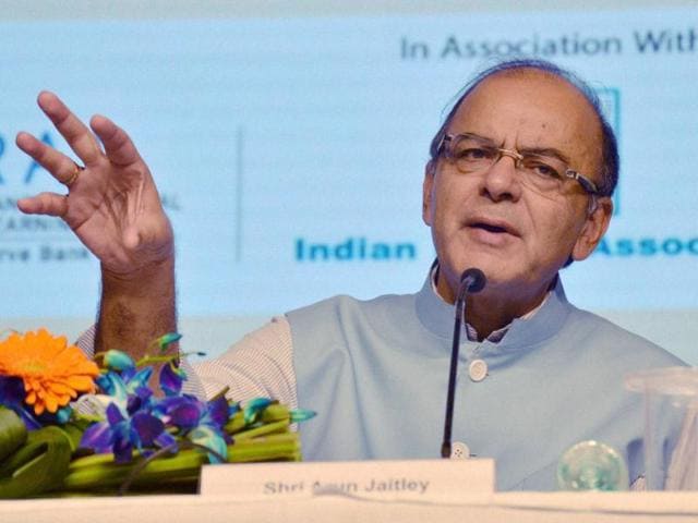 Union finance minister Arun Jaitley speaks during a media address at Gyan Sangam-II seminar in Gurgaon on Saturday. (PTI) Union finance minister Arun Jaitley speaks during a media address at Gyan Sangam-II seminar in Gurgaon on Saturday. (PTI)