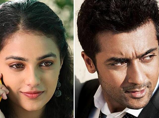 Directed by Vikram Kumar, 24 stars Suriya, Nithya Menen and Samantha Ruth Prabhu. (HT Photo) Directed by Vikram Kumar, 24 stars Suriya, Nithya Menen and Samantha Ruth Prabhu. (HT Photo)