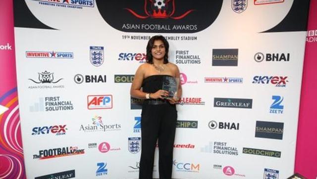 Aditi Chauhan won the Asian Footballer of the Year Award for 2015. (Photo: Twitter) Aditi Chauhan won the Asian Footballer of the Year Award for 2015. (Photo: Twitter)