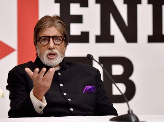 Bollywood actor Amitabh Bachchan speaks during a press briefing on the US government's commitment to end TB, ahead of the World TB Day in New Delhi on Monday.(PTI)