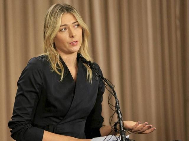 Maria Sharapova speaks during a news conference in Los Angeles. (AP) Maria Sharapova speaks during a news conference in Los Angeles. (AP)