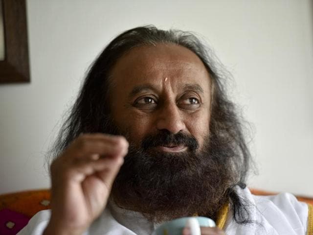 Spiritual guru Sri Sri Ravi Shankar told reporters not a single tree was cut in the run up to the World Cultural Festival to be held between March 11-13. (Ravi Choudhary/HT Photo) Spiritual guru Sri Sri Ravi Shankar told reporters not a single tree was cut in the run up to the World Cultural Festival to be held between March 11-13. (Ravi Choudhary/HT Photo)