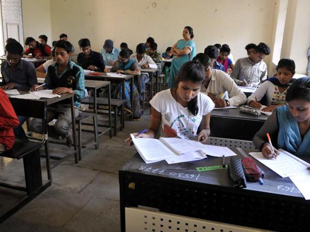 The government said exam paper setter and moderator have been suspended and appropriate action has been taken on the issue. (Arun Mondhe/ HT file) The government said exam paper setter and moderator have been suspended and appropriate action has been taken on the issue. (Arun Mondhe/ HT file)