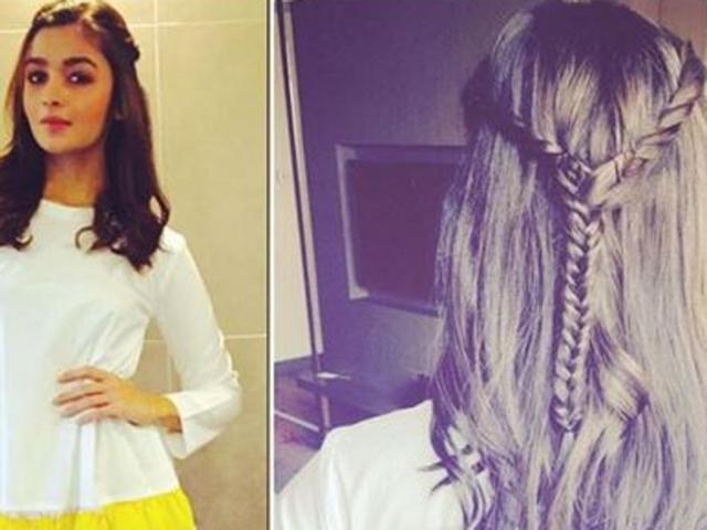 So young, so spring: Alia in a white and yellow Masaba Gupta dress with a loose braid to complete a casual chic look. (Aliaabhatt/Instagram) 