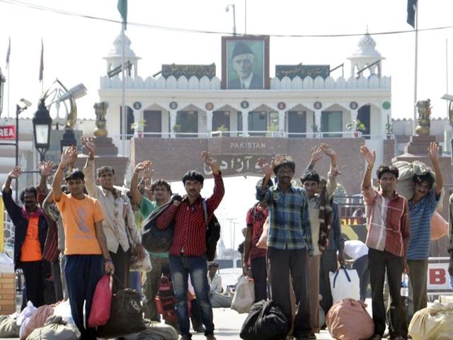 Caught fishing in the Pakistani waters about a year ago, the group had been thrown into the Karachi jail.(Sameer Sehgal/HT Photo) Caught fishing in the Pakistani waters about a year ago, the group had been thrown into the Karachi jail.(Sameer Sehgal/HT Photo)