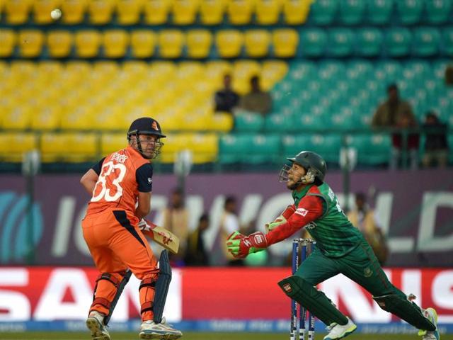 Netherlands batsman PW Borren plays a shot. (PTI Photo)