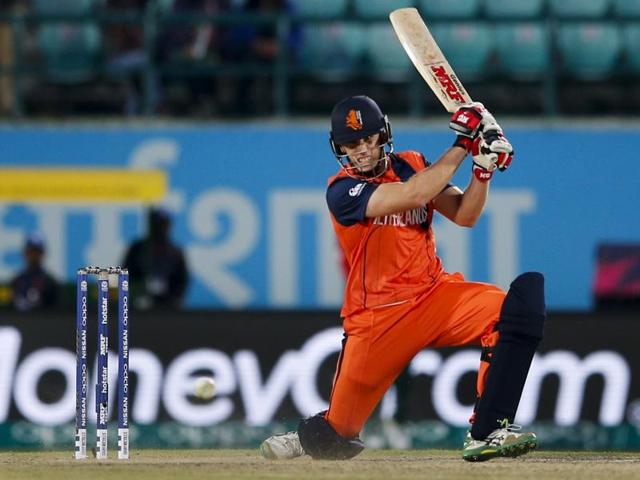 Logan van Beek of the Netherlands bats. (AP Photo)