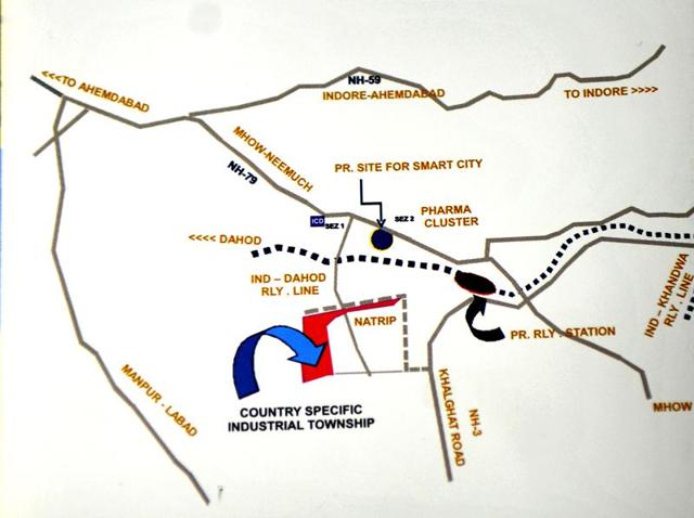 The location of proposed 'country specific industrial township' in Pithampur that will house Japanese enclave.(Shankar Mourya/ Hindustan Times) The location of proposed 'country specific industrial township' in Pithampur that will house Japanese enclave.(Shankar Mourya/ Hindustan Times)