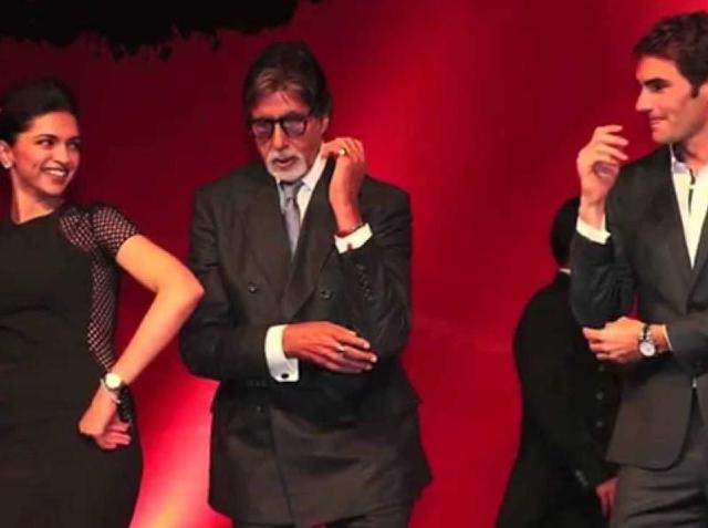 The actress also taught Federer a few dance moves along with Amitabh Bachchan at an event after the exhibition match. (twitter) The actress also taught Federer a few dance moves along with Amitabh Bachchan at an event after the exhibition match. (twitter)