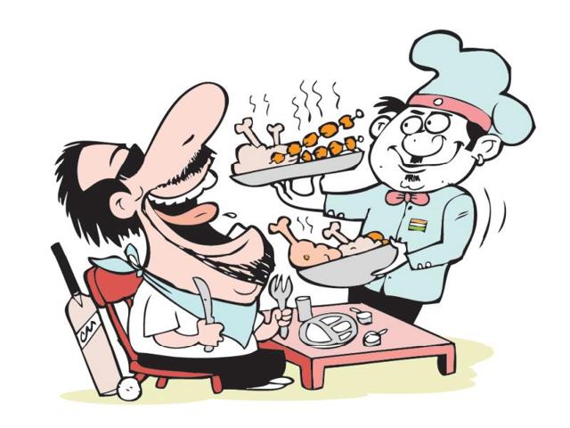 It seems the fittest team in the cricketing world is passionately in love with Indian food and this is not just limited to non-vegetarian fare.(Illustration by Abhimanyu Sinha)