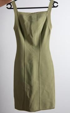 A green bodycon Hervé Leger dress is one of her favourite outfits. A green bodycon Hervé Leger dress is one of her favourite outfits.