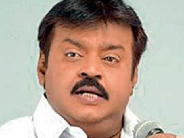 Captain Vijayakant, DMDK chief, has announced that he would go it alone in the Tamil Nadu assembly polls. (Twitter) Captain Vijayakant, DMDK chief, has announced that he would go it alone in the Tamil Nadu assembly polls. (Twitter)