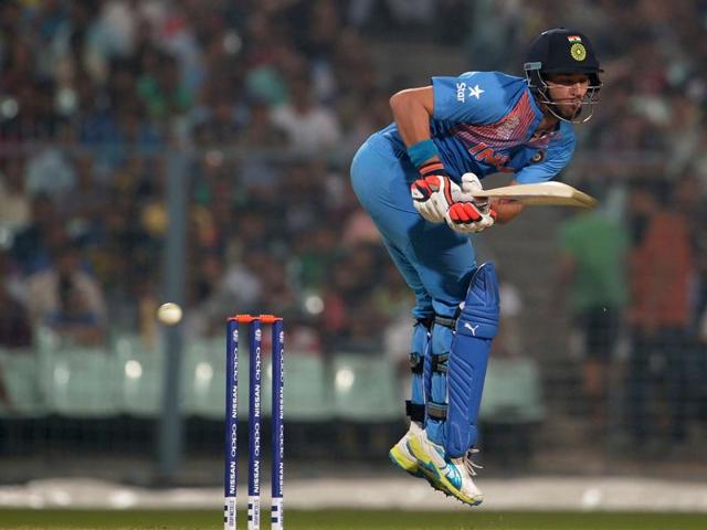 India's Yuvraj Singh plays a shot during a warm-up match. (AFP Photo) India's Yuvraj Singh plays a shot during a warm-up match. (AFP Photo)