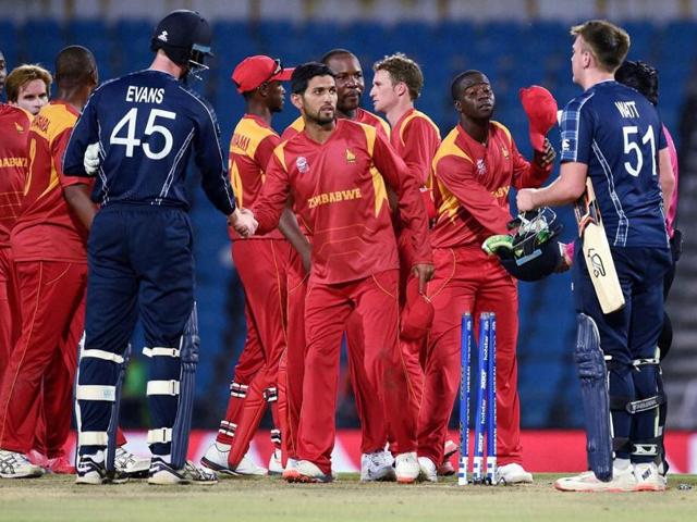 Scotland lost their second World T20 Qualifier to Zimbabwe, ruling them out of the main event. (AP Photo) Scotland lost their second World T20 Qualifier to Zimbabwe, ruling them out of the main event. (AP Photo)