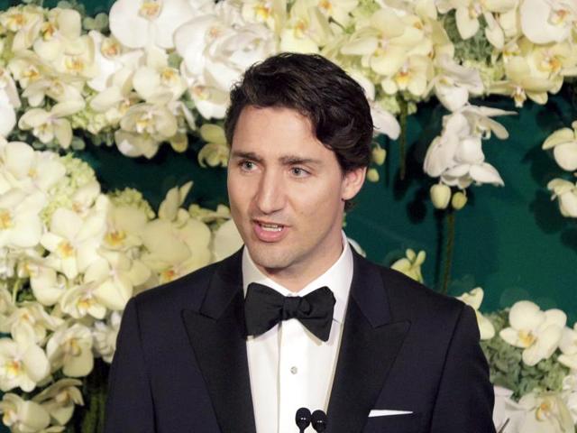 Prime Minister of Canada Justin Trudeau makes a toast to US President Barack Obama and first lady Michelle Obama during a State Dinner at the White House in Washington. (Reuters Photo) Prime Minister of Canada Justin Trudeau makes a toast to US President Barack Obama and first lady Michelle Obama during a State Dinner at the White House in Washington. (Reuters Photo)