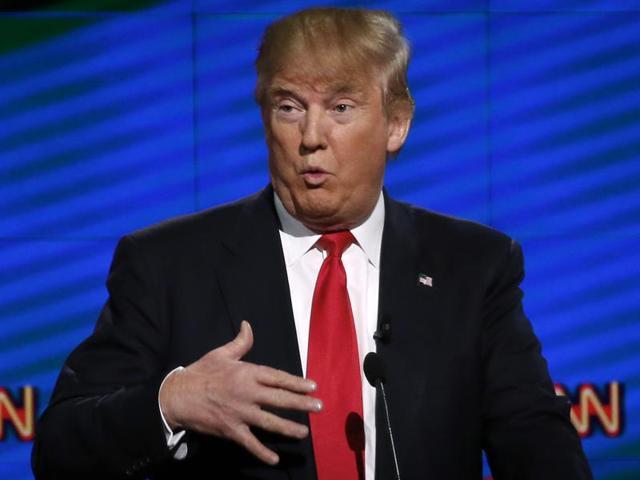Republican Presidential candidate Donald Trump speaks during the CNN Debate in Miami on Thursday. (AP) Republican Presidential candidate Donald Trump speaks during the CNN Debate in Miami on Thursday. (AP)