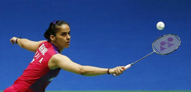 Saina Nehwal in action during the round of 16 at the Barclaycard Arena. (REUTERS) Saina Nehwal in action during the round of 16 at the Barclaycard Arena. (REUTERS)