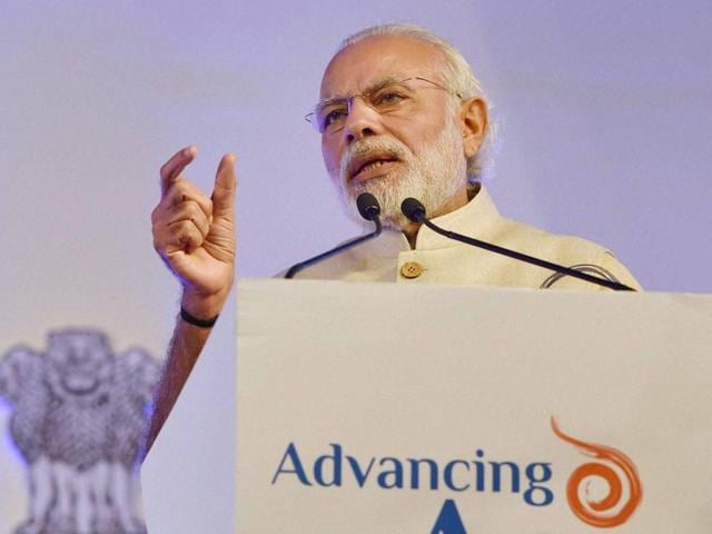 Prime Minister Narendra Modi addresses the IMF conference on ‘Advancing Asia: Investing for the Future’ in New Delhi. (PTI Photo) Prime Minister Narendra Modi addresses the IMF conference on ‘Advancing Asia: Investing for the Future’ in New Delhi. (PTI Photo)