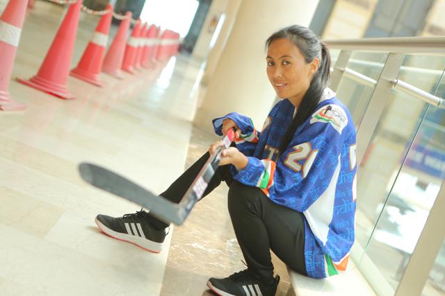 Rinchen Dolma, captain of the Indian women’s ice hockey team. (Manoj Verma/HT Photo)