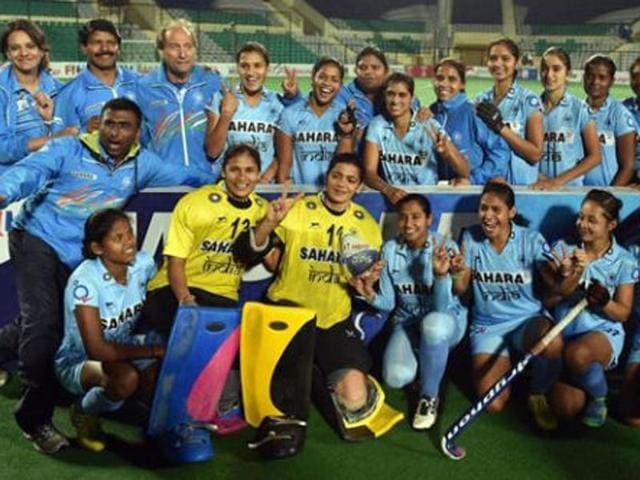 Hockey India announced on Sunday that they will give a cash prize of Rs 1 lakh to the entire women hockey team and the support staff at the Hockey India awards. (PTI Photo) Hockey India announced on Sunday that they will give a cash prize of Rs 1 lakh to the entire women hockey team and the support staff at the Hockey India awards. (PTI Photo)