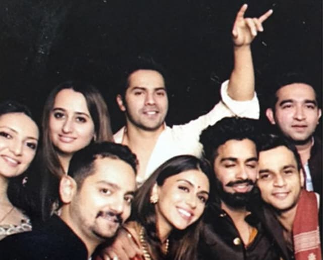 Natasha stands next to Varun in this picture. The rumoured couple reportedly flew down to Goa to attend a school friend’s marriage. (Instagram)
