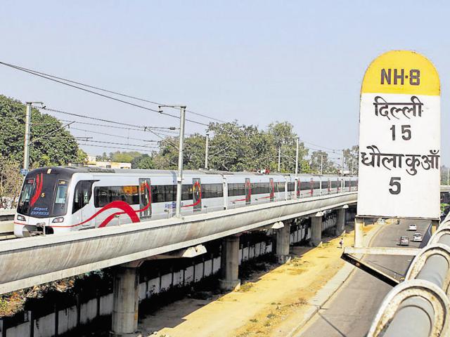 The Haryana government has rejected three detailed project reports for the Dwarka line, one among which was extension of the Airport Metro.(HT File Photo)