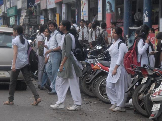 Students come out of a coaching centre at Mansarover Complex. (File photo) Students come out of a coaching centre at Mansarover Complex. (File photo)