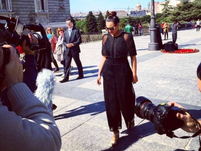 The star has arrived: Sonakshi Sinha reaches for the IIFA event. 