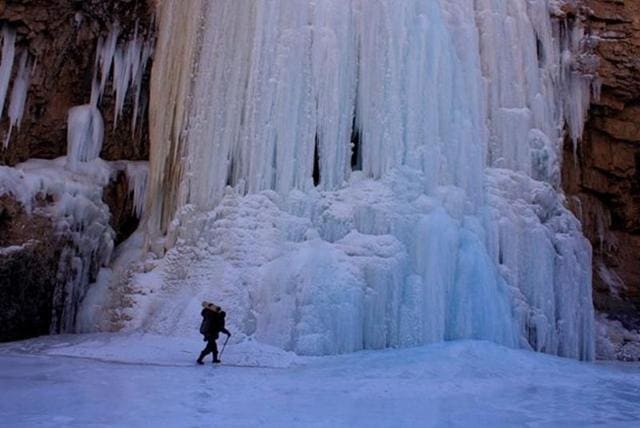 Chadar trek is carried out on the frozen Zanskar river in Leh which freezes during January and February forming a thick sheet of ice. (Jugni) Chadar trek is carried out on the frozen Zanskar river in Leh which freezes during January and February forming a thick sheet of ice. (Jugni)